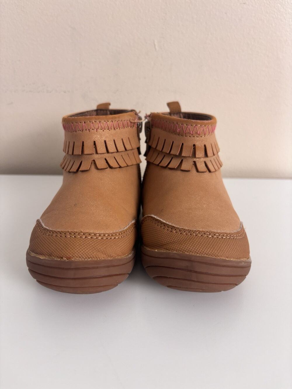 Stride Rite 360 Baby Girl’s Bianca Boot 6M Brown Fringe Faux Leather